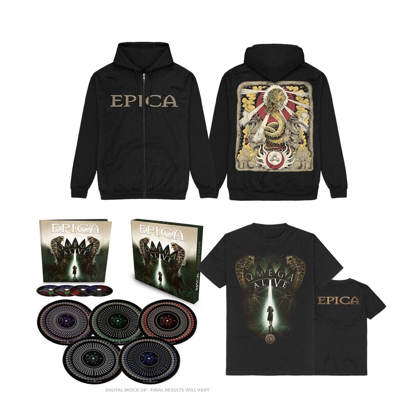 Omega Alive Bundle (Ltd 10inch Boxset + Shirt + Zipper) by Epica - Vinyl Bundle - shop now at Epica store